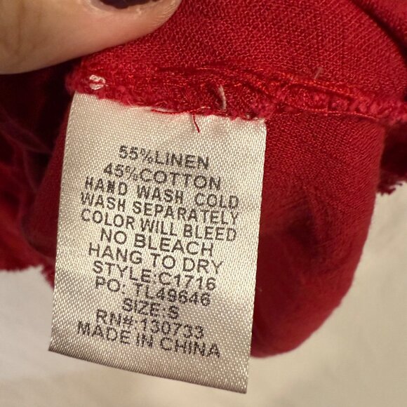 Umgee Red Linen Blend Pocket Dress NWT Size S - Picture 6 of 10